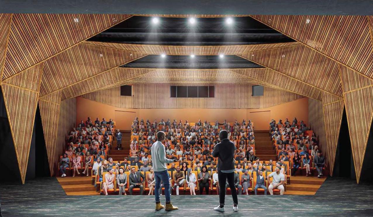Reigniting a Legacy: The reimagined cultural theater folds history into the current to become fully accessible, and facilitates increased capacity not just in seat count, but in the shaping of student and community futures. Cultural Heritage, Site Masterplanning, Community Engagement